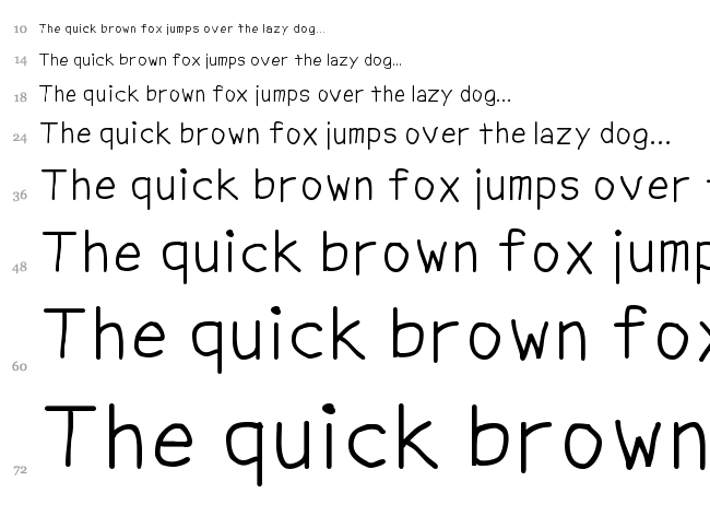 NipCen's Print Unicode font waterfall